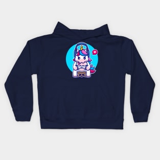 Cute Unicorn Gaming Cartoon Kids Hoodie